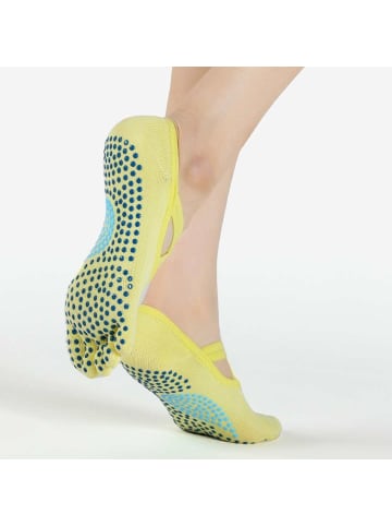 MUNADUNA Yoga-Zehensocken mit Doppelkreuz in Gelb