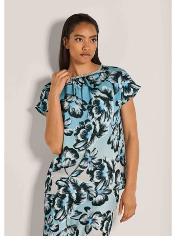 MADELEINE Moderne ärmellose Bluse in cappuccino / schwarz / multicolor