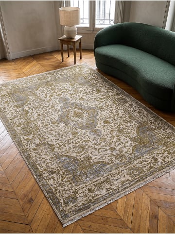KADIMA DESIGN Teppich Kurzflor für Fußbodenheizung ADUR modern Wohnzimmer in Erdtöne-Grün