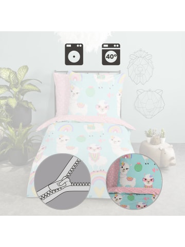 Good Morning Renforcé Kinder-Wendebettwäsche in bunt