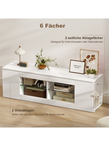 HOMCOM TV Schrank in Weiß 140L x 35B x 42,5H cm