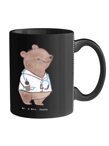 Mr. & Mrs. Panda Becher Arzt Herz ohne Spruch in Schwarz