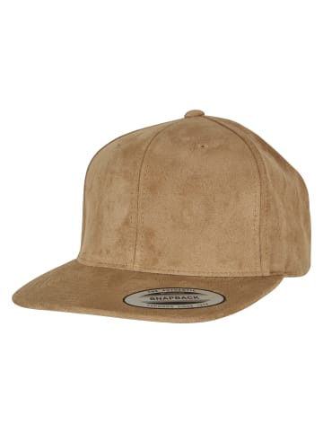  Flexfit  Flexfit Unisex Suede Leather Snapback in khaki