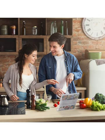 relaxdays 2x Buchaufsteller in Transparent - (B)21 x (H)24 x (T)19 cm