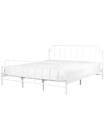 Beliani Doppelbett MAURESSAC in Weiß - (W) 185 x (H) 94 x (L) 206 cm
