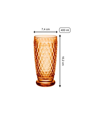 Villeroy & Boch 4er Set Longdrinkgläser Boston Coloured 400 ml in Apricot