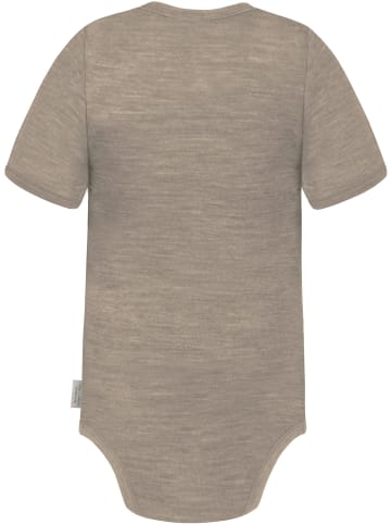 Normani Outdoor Sports Baby Merino Kurzarmbody Tihoi in Beige