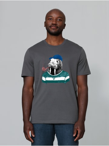 wat? Apparel T-Shirt Walross in Grau