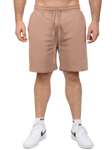 Reichstadt Herren Regular Fit Shorts Marken-Stick in Warm Brown