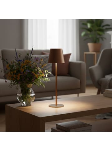 Coen Bakker LED Tischlampe dimmbar Innen & Außen 36,5x11cm Glatt in Bronze