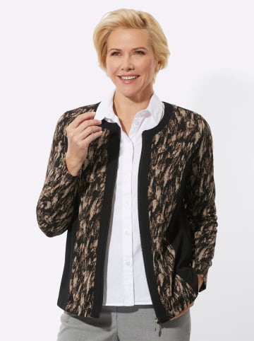 WITT WEIDEN Shirtjacke in schwarz-braun-gemustert