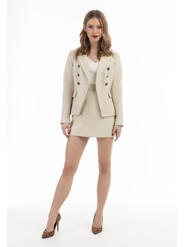 faina Lederblazer in Wollweiss