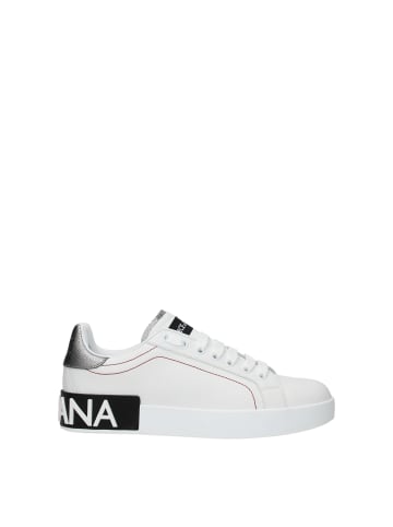 Dolce & Gabbana Weiß Leder Low Top Sneaker