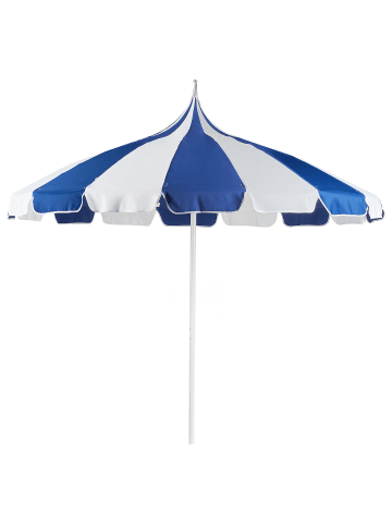 Beliani Marktschirm MINOA in Blau/Weiß - (W) 245 x (H) 269 x (L) 245 cm