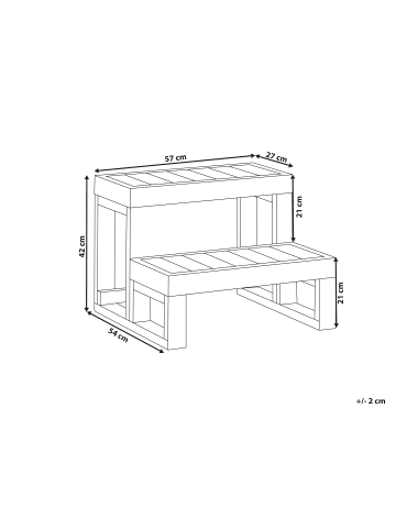 Beliani Outdoor Whirlpools LIMAY in Grau - (W) 57 x (H) 42 x (L) 54 cm