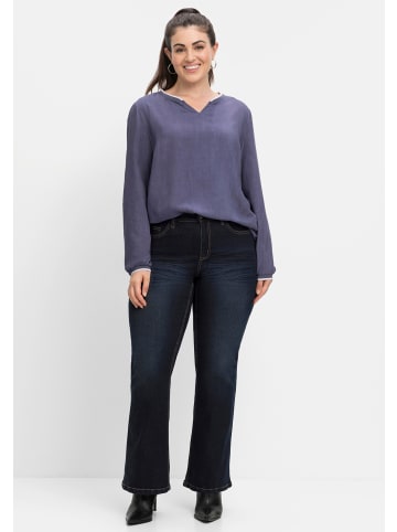 sheego Bootcut-Jeans in dark blue denim