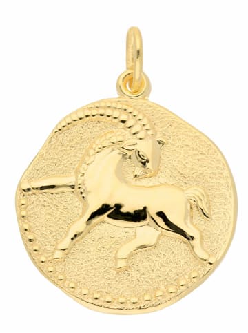 Adeliás 333 Gold Sternzeichen Anhänger Steinbock Ø 18,2 mm in gold