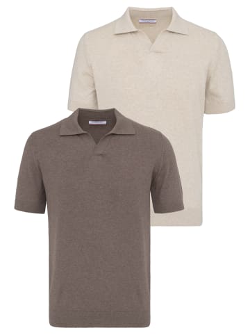 Felix Hardy Polo Shirt Kurzarm in Beige-Braun
