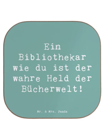 Mr. & Mrs. Panda Untersetzer Spruch Bibliothekar Held mit Spruch in Meeresbrise