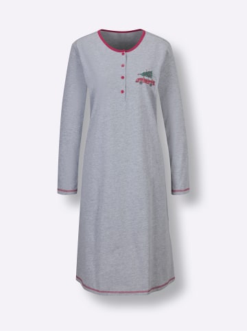 Comtessa Sleepshirt in grau-meliert-rot