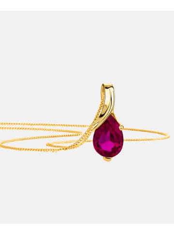 Diamant L'éternel Halskette mit Anhänger aus 375 Gelbgold mit Rubin