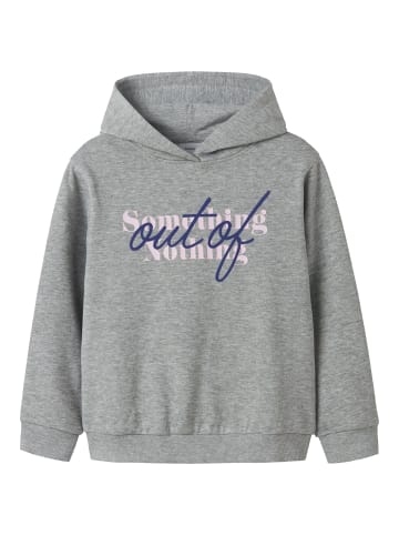 name it Hoodie NKFOFINA LS NREG WH SWE BRU in grey melange
