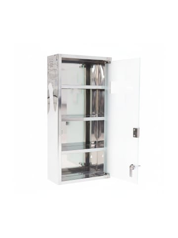 relaxdays Medizinschrank in Silber - (B)27 x (H)57 x (T)12 cm