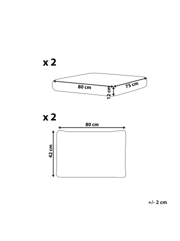 Beliani Kissenbezug ARDEA in Weiß - (W) 80 x (H) 12 x (L) 75 cm