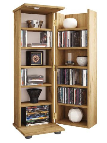 VCM  Holz Schrank CD DVD Regal abschließbar Engalo L in Honig-Eiche