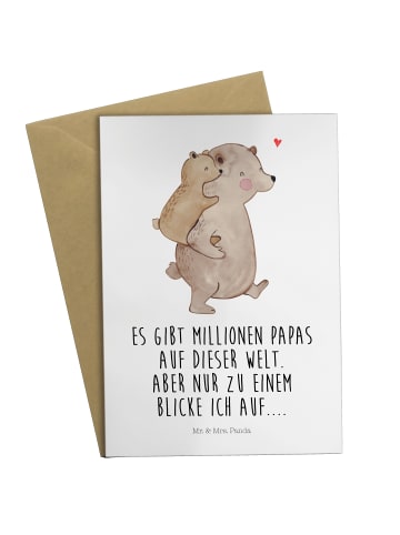 Mr. & Mrs. Panda Babykarte Papa Bär mit Spruch in Weiß