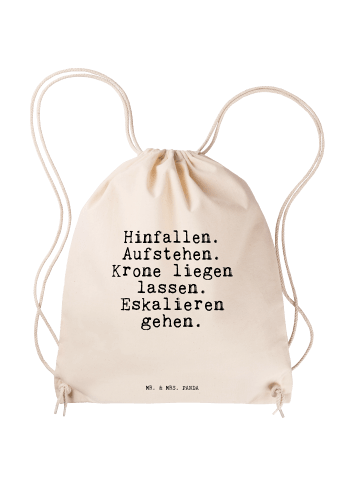 Mr. & Mrs. Panda Jutebeutel Hinfallen. Aufstehen. Krone liegen..... in Creme