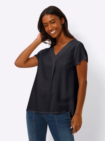 Heine Kurzarm-Bluse in schwarz