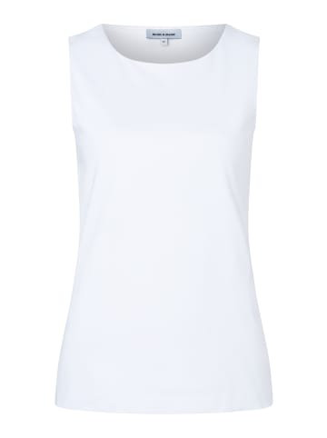 More & More Stretch-Basic-Top, Vorderteil gedoppelt in white