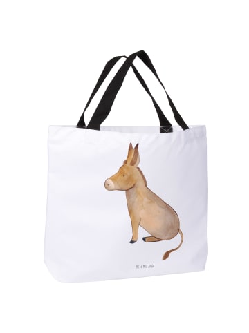 Mr. & Mrs. Panda Tote Bag Esel ohne Spruch in Weiß