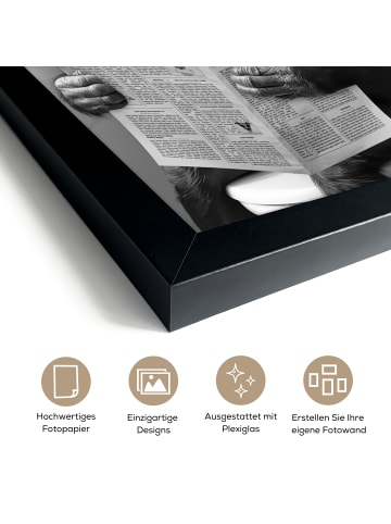 MuchoWow Poster mit Leiste Zeitung Affe