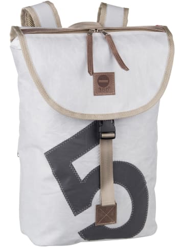360 grad Rucksack / Backpack Landgang Mini in Weiß mit grauer Zahl