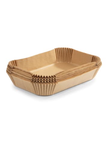 Gourmet Maxx Backpapier-Schalen für Heißluft-Fritteuse 100er-Set 22x14x4,5cm braun Braun