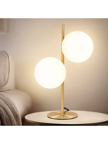 ZMH Tischleuchte 2-flammige E27 gold in Glas