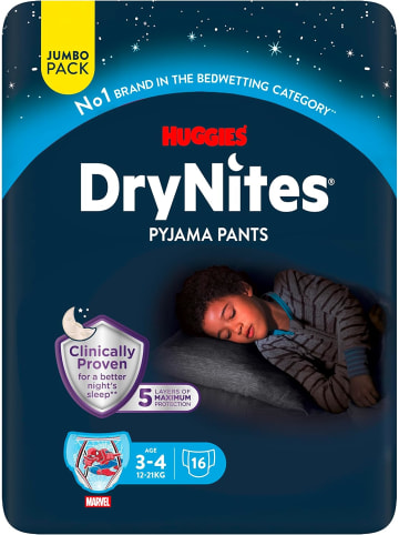 DryNites Windeln für Jungen 3-4 Jahre (12-21kg) Jumbo Monatspack 64 Stk