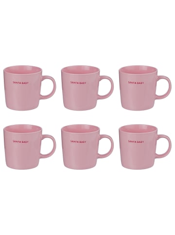 Butlers Tasse GOOD VIBES 6er-Set Santa in Pink