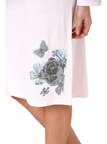 NORMANN Nachthemd langarm und Kopfleiste am Hals - 39296 in hellblau