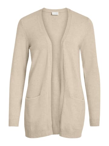 Vila Feinstrick Basic Cardigan Stretch mit Taschen VIRIL in Beige