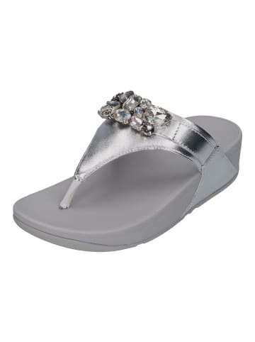 fitflop Zehentrenner LULU JEWEL DELUXE Leather in silberfarben