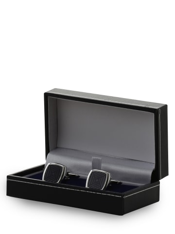 Andrew James Manschettenknöpfe in silber marine - 0001