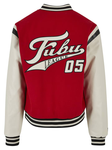 FUBU College Jacket in red/offwhite/black