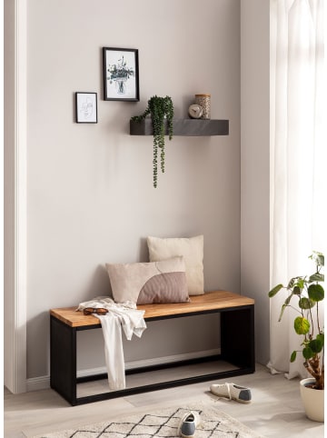 KADIMA DESIGN Wandregal 60x10x20 cm Mango Massivholz / Steinoptik Hängeregal Modern