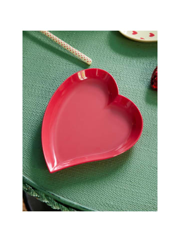 Rice Melamin Herz Platte Red Kiss in rot