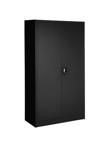 tectake Aktenschrank  180 x 90 x 40 cm, schwarz
