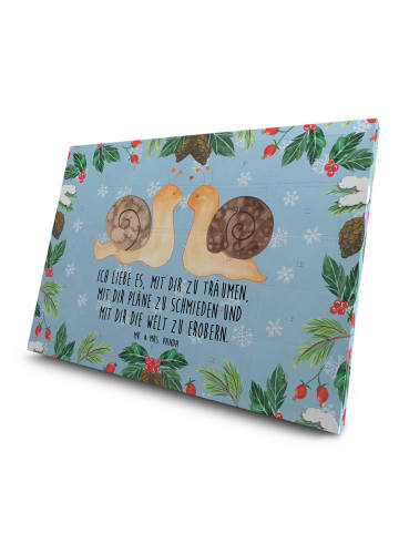 Mr. & Mrs. Panda Adventskalender Schnecken Liebe mit Spruch in Eisblau