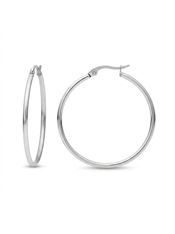 Steel_Art Paar Creolen Ohrcreole 40 rose goldfarben in silberfarben poliert